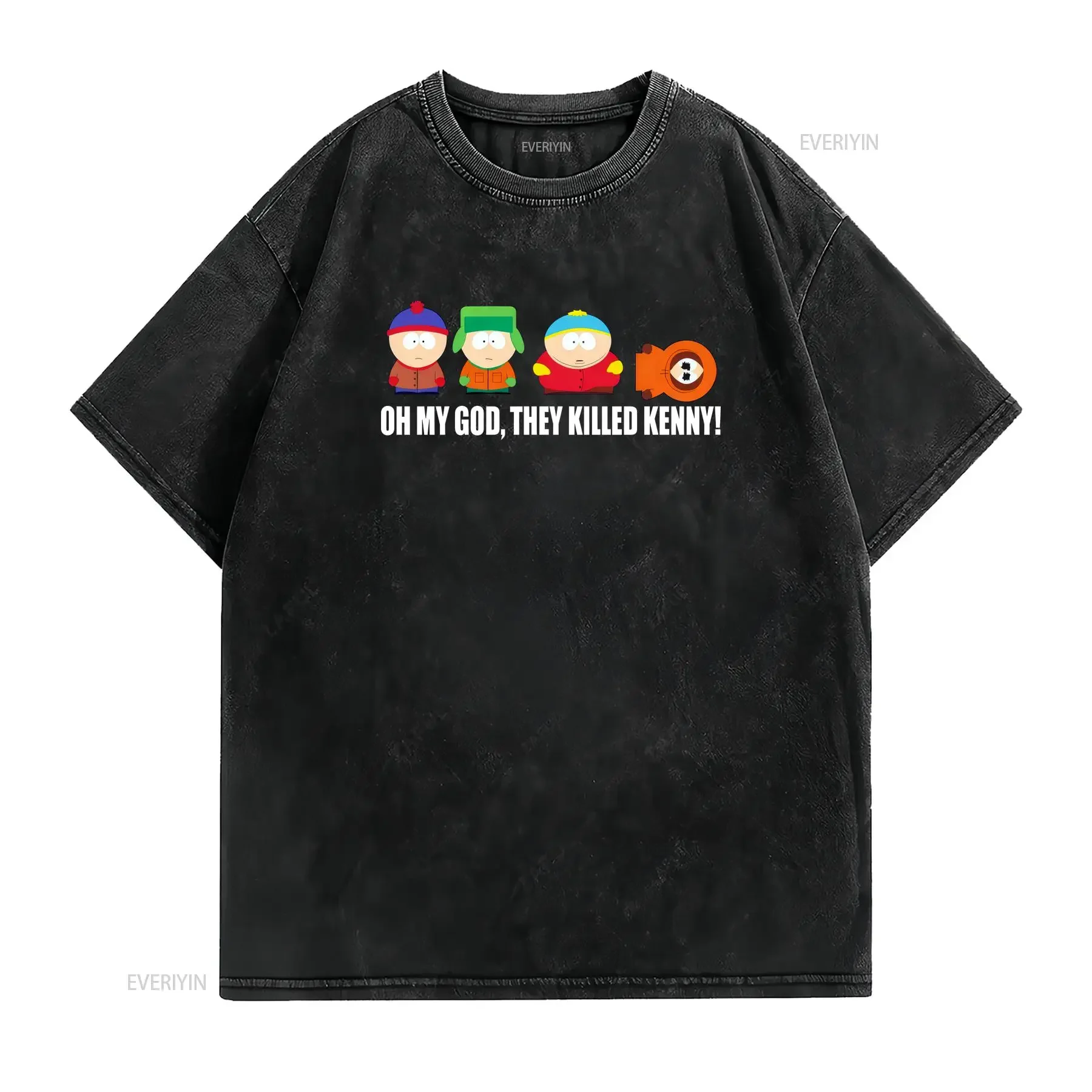 Oh My God They Killed Kenny Funny T Shirt Cartoon Stan Cartman Kyle vintage Washed graphic Versatile Casual homme Soft