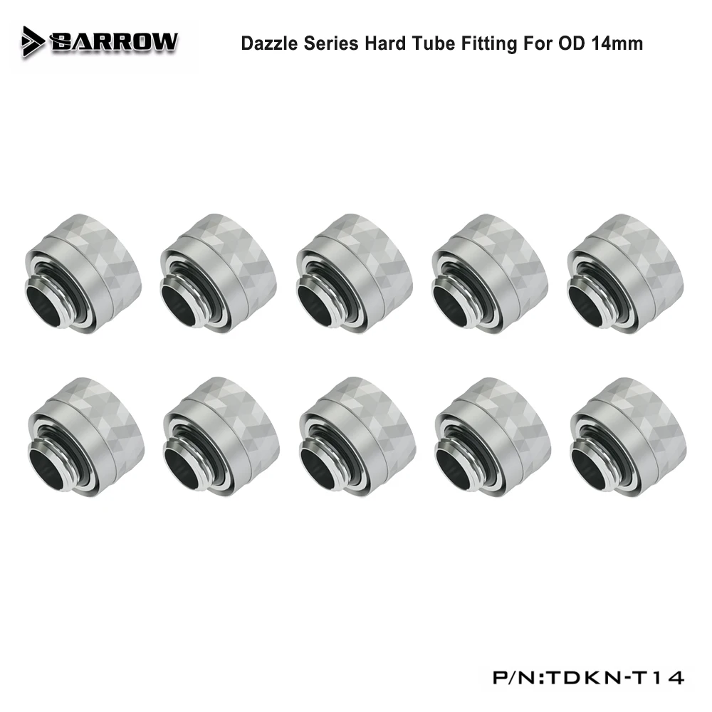 

Barrow Dazzle G1/4" Fittings for 10x14mm Hard Tube,OD14MM Rigid Pipe Hand Compression Connector for Water Loops,TDKN-T14