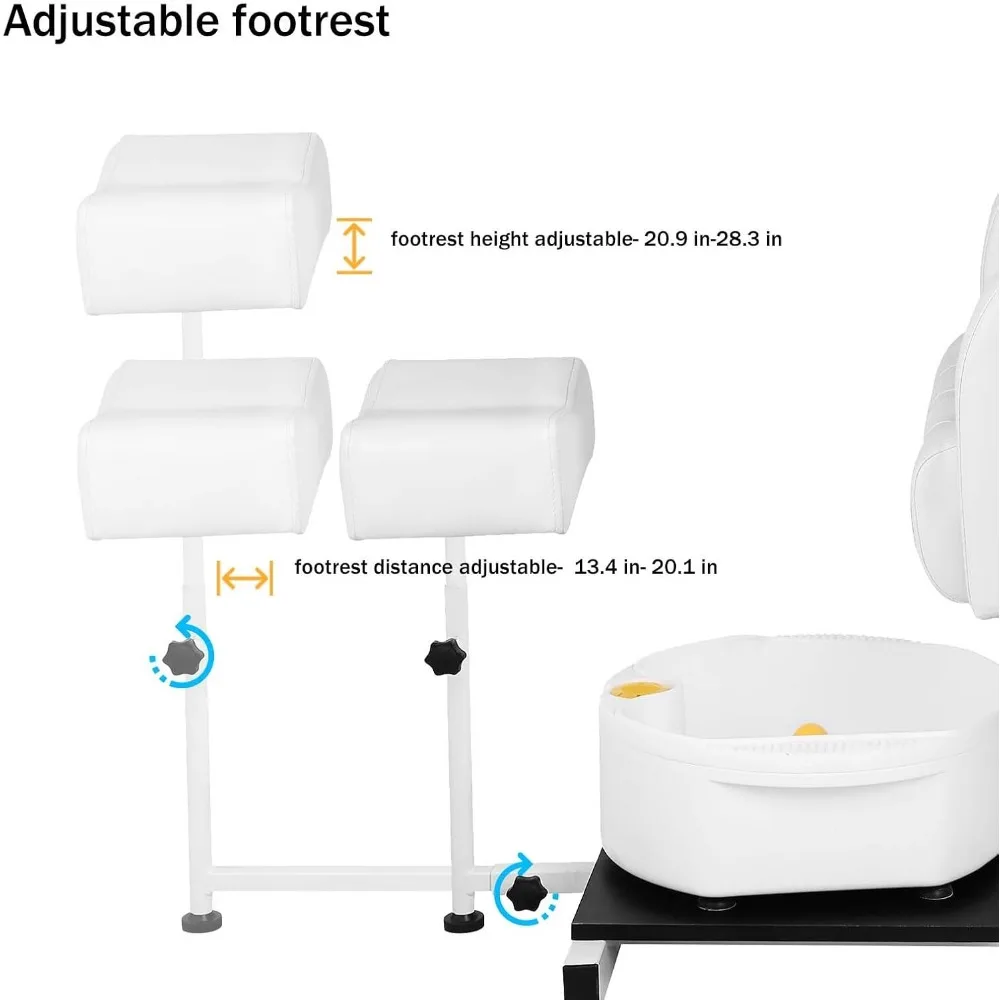 Pedicure Chair.Reclining Pedicure Chair Station For Stool, 360° Rotation Hydraulic Adjustable Pedicure Chair No Plumbing