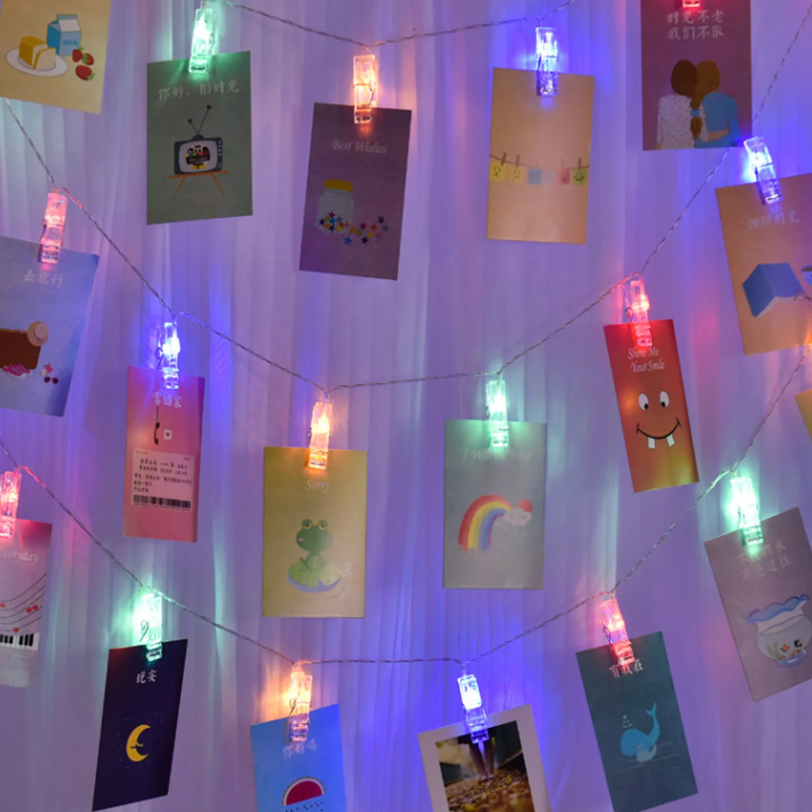 

1Pcs Photo Clip String Lights LED Holiday Wedding Party Decoration Long Serving Life Safe String Light