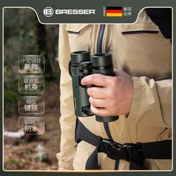 Bresser 10x42 HD Binoculars Wide Angle Professional Binocular High Power Telescope Bak4 Prism Optics for Outdoor Camping Hunting