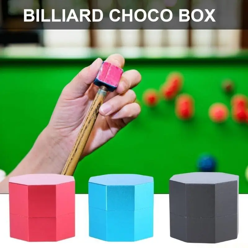 

M5TC Billiard Cue Chalks Box Octagonal Pool Chalks Holder Aluminum Billiard Chalks Case Box Snooker Sports Accessories