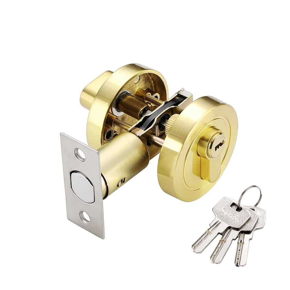 

Anti-theft Lock Front Door Lock Home Security Solution Single Sided Door Lock Keyed Lock Copper Material Home Security