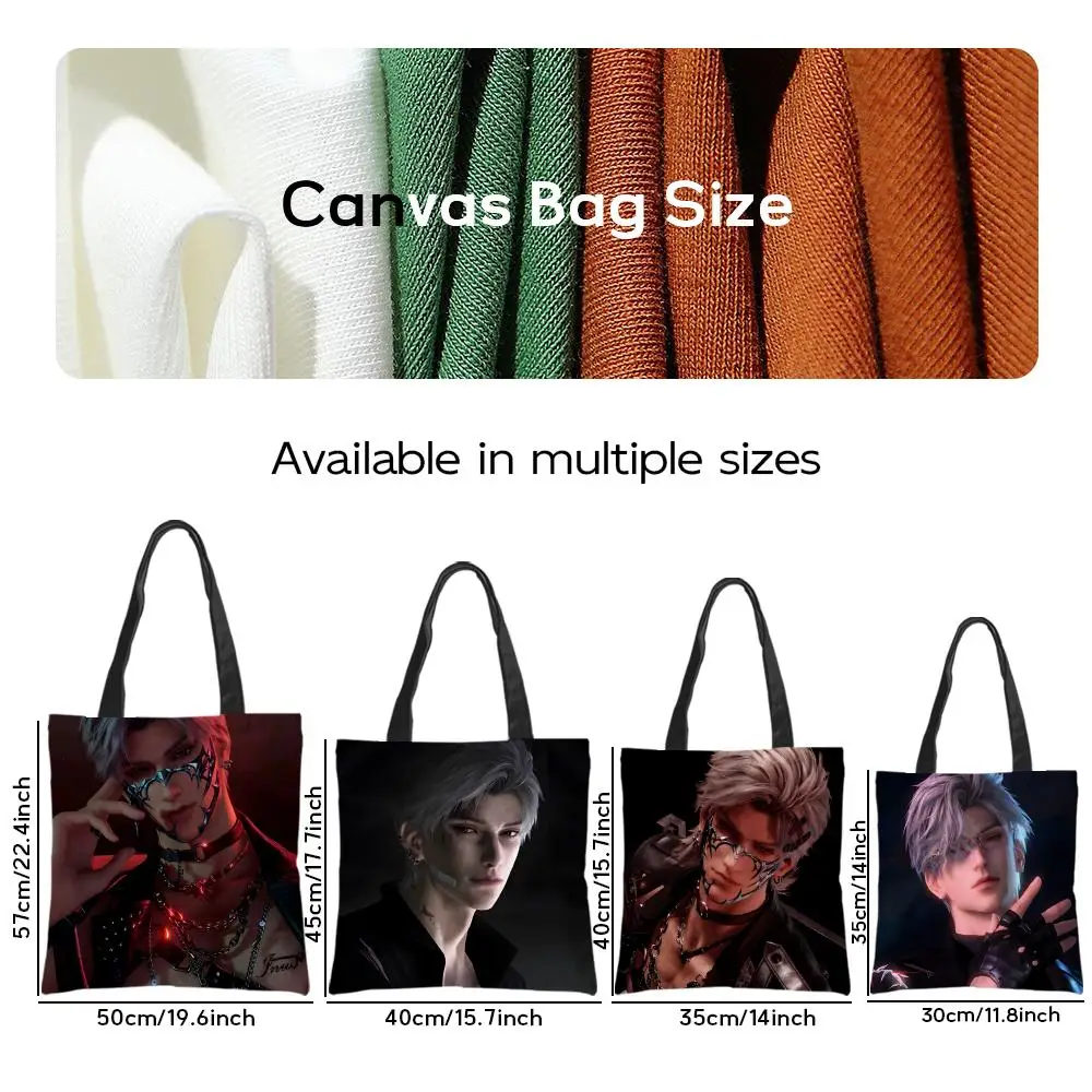 Storage Bags Canvas Shoulder Bag for Boys Girls Anime Crossbody Bags Students Handbag L-Love And Deepspace Handsome Man Sylus
