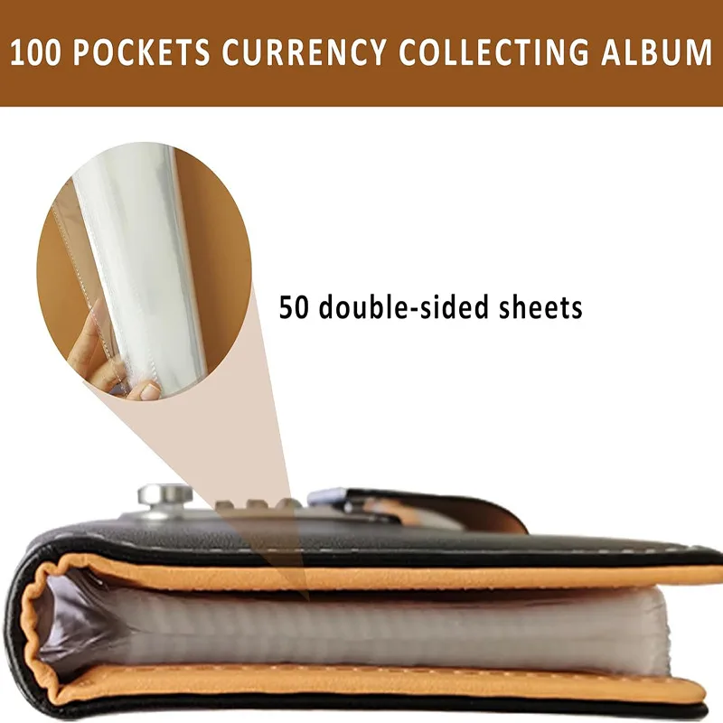 Save Money 100 Envelopes Money Saving Challeng PU Large Capacity Mini Binder Savings Challenge Waterproof With Password Lock