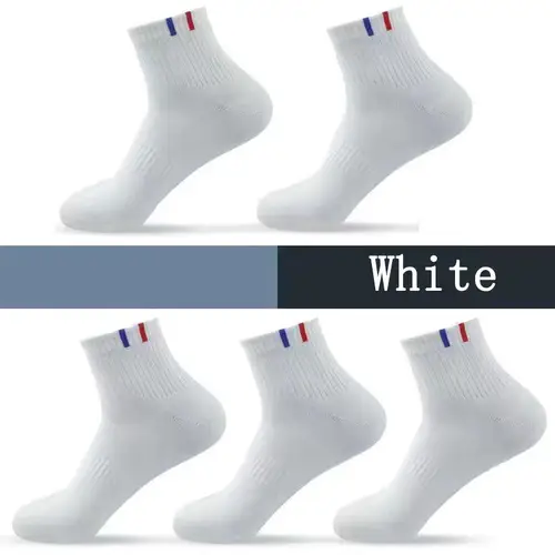 5 Pairs Socks Men Breathable Thickened Middle tube Solid Men's Spring Autumn Winter Warm White Black Sport Sock for Man Set Gift - Image 6