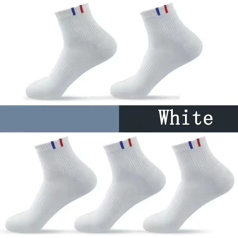 5 Pairs Socks Men Breathable Thickened Middle tube Solid Men's Spring Autumn Winter Warm White Black Sport Sock for Man Set Gift - Image 6