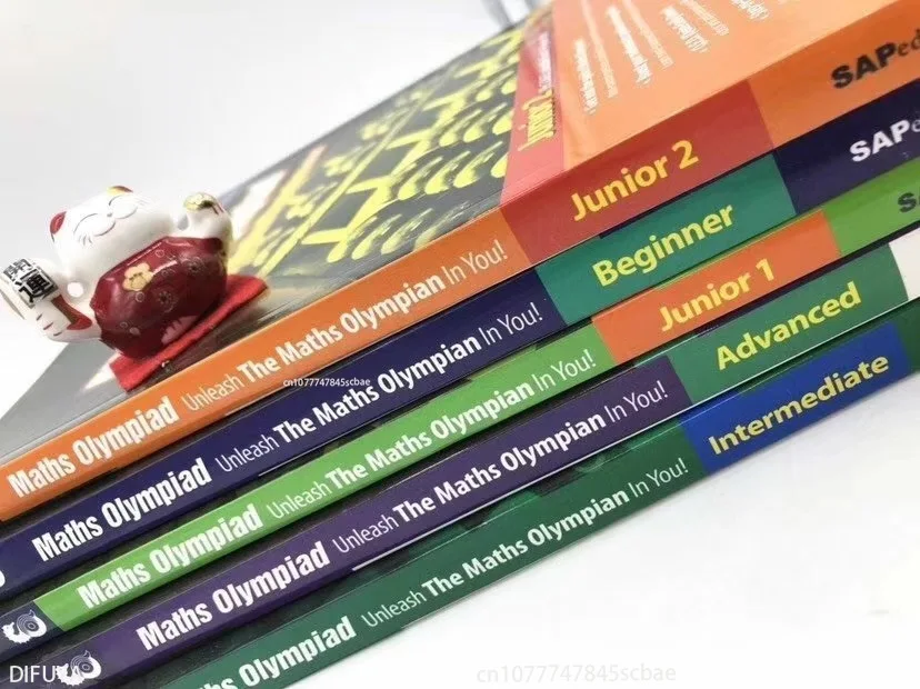 5 Książek/Zestaw Olimpiada Matematyczna SAP Klasa 1-6 Ćwiczenia Treningowe Myślenia Matematycznego Zeszyt Ćwiczeń Angielski Podręcznik Matematyczny Angielski