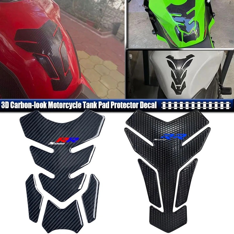 3D Carbon Fiber Motorcycle Fuel Tank Pad Cover Protector Decal Stickers Fit For S1000RR S1000 RR S1000RR LOGO