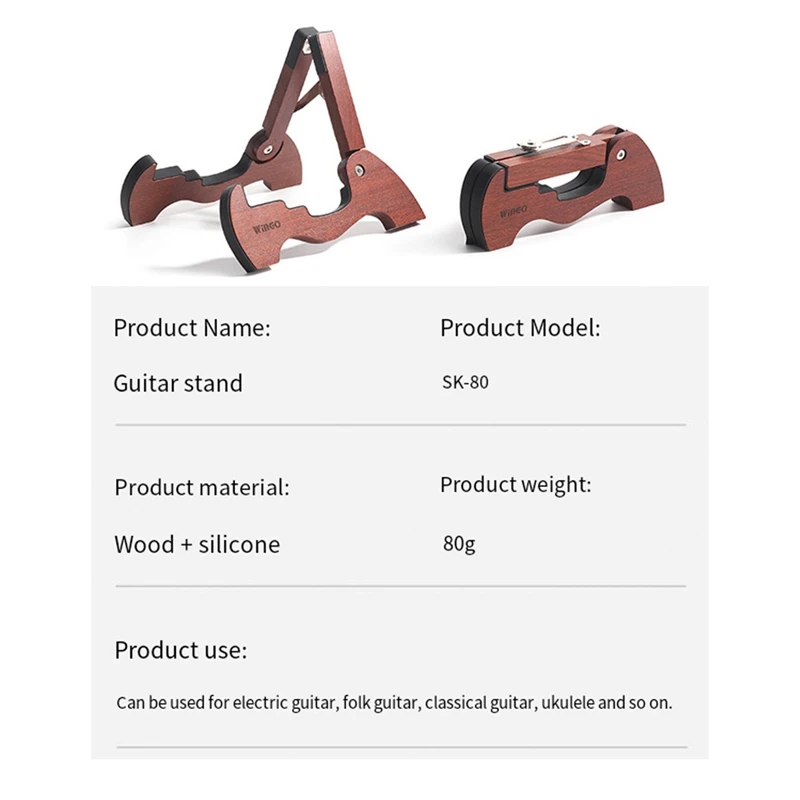 Portable Wooden Holder Stand Foldable Stand For Folk Classical Acoustic Guitar Portable String Instrument Stand