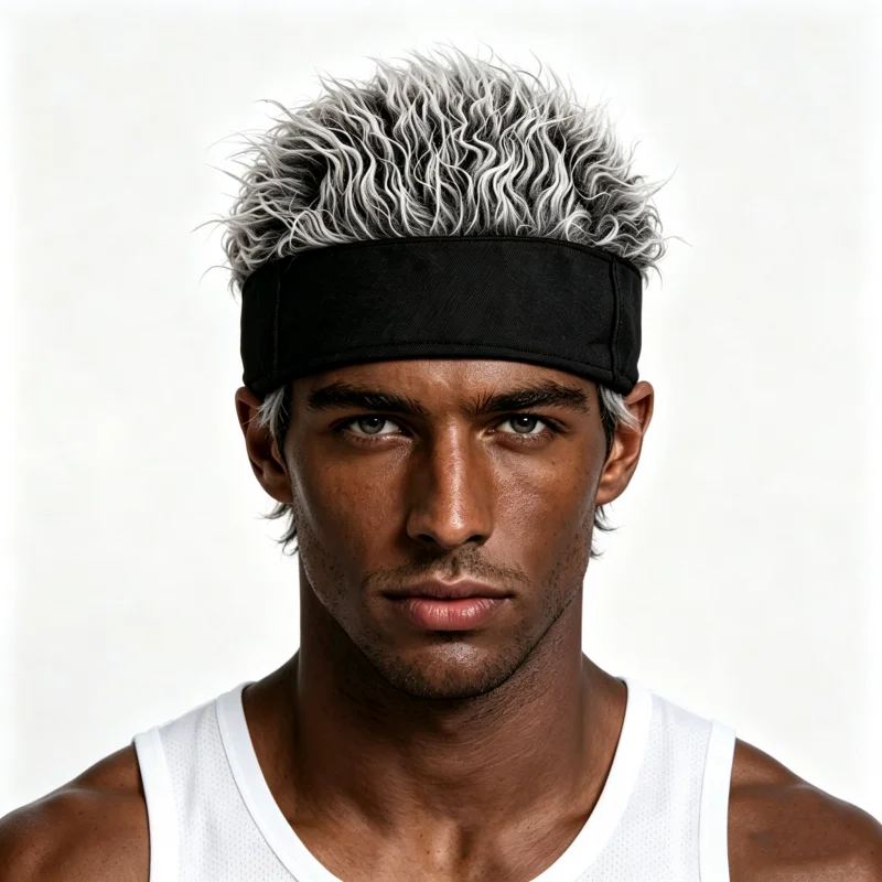 Unisex Beanie Wig Hat Synthetic Short Hair Caps Hip Hop Beanie Hat Spiked Fake Hair Hat Wigs Short Melon Headband Prop Headwear