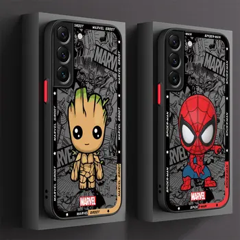 Pokrowiec na telefon Samsung Galaxy S24 Plus S22 S9 S10 Plus S21 S23 FE S20 FE S23 Ultra Cartoon Marvel Spiderman Groot