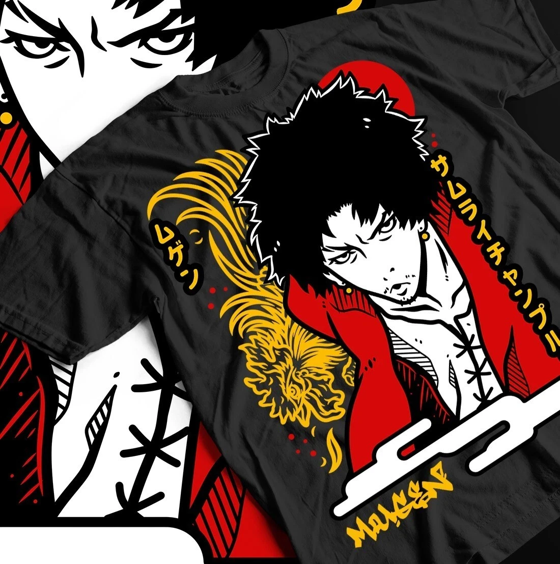 

Summer Samurai Champloo Mugen Tee, Anime Shirt, Japanese Kanji Top, Graphic Tee, Unisex Personalized Loose Cotton Short-sleeved