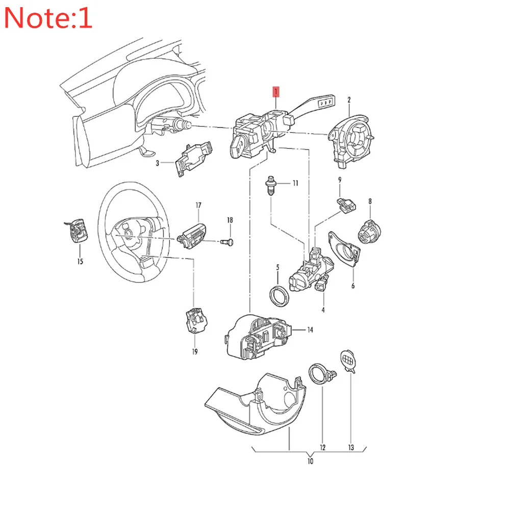 5K0953513M Multifunction Steering Column Cruise Control Switch For VW MK6 Eos Passat B7 Touran Skoda Yedi Octavia 5K0 953 513M