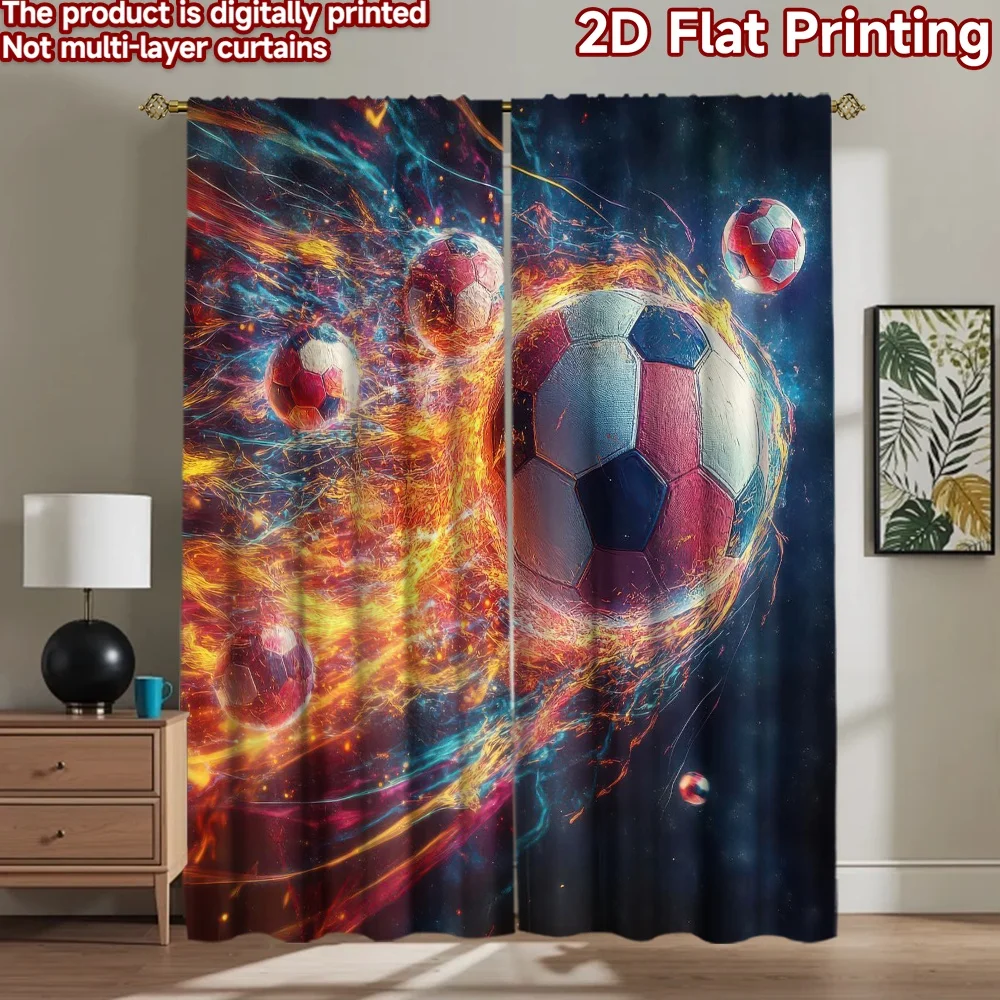 

1pc 2D flat Photography Backdrop Party Backdrop Fiery Soccer Balls 100% Polyester Family Party Decoration Perfect for Holiday