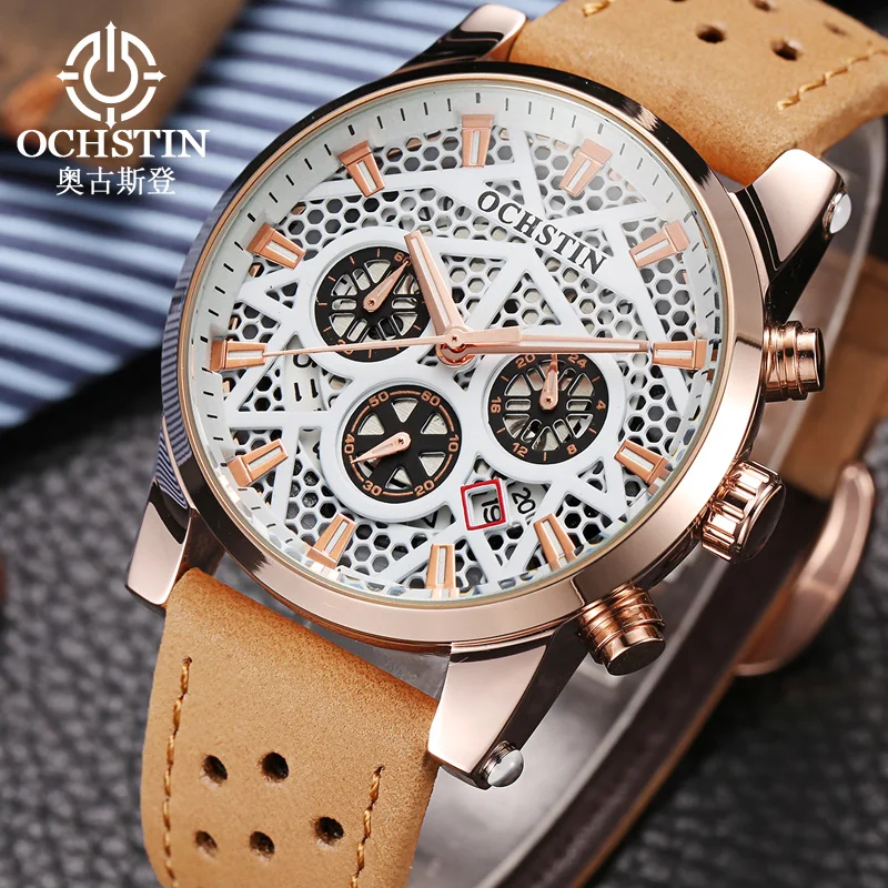 Ochstin New Pilot Series Trendy and Fashionable Clock for Male Multi functional Automatic Quartz Movement Men's Quartz Watch