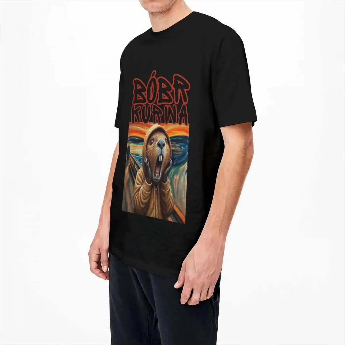 Bobr Kurwa The Scream T Shirt Summer Beaver Bober Vintage T-Shirts Pure Cotton Harajuku Tee Shirt For Men Short Sleeve Tops