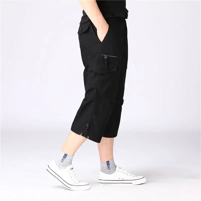 Calf Length Cargo Shorts Men Summer Multi-Pocket Casual Cotton Elastic Capri Pants Male Military Tactical Short Hot Breeches 5XL - Image 2