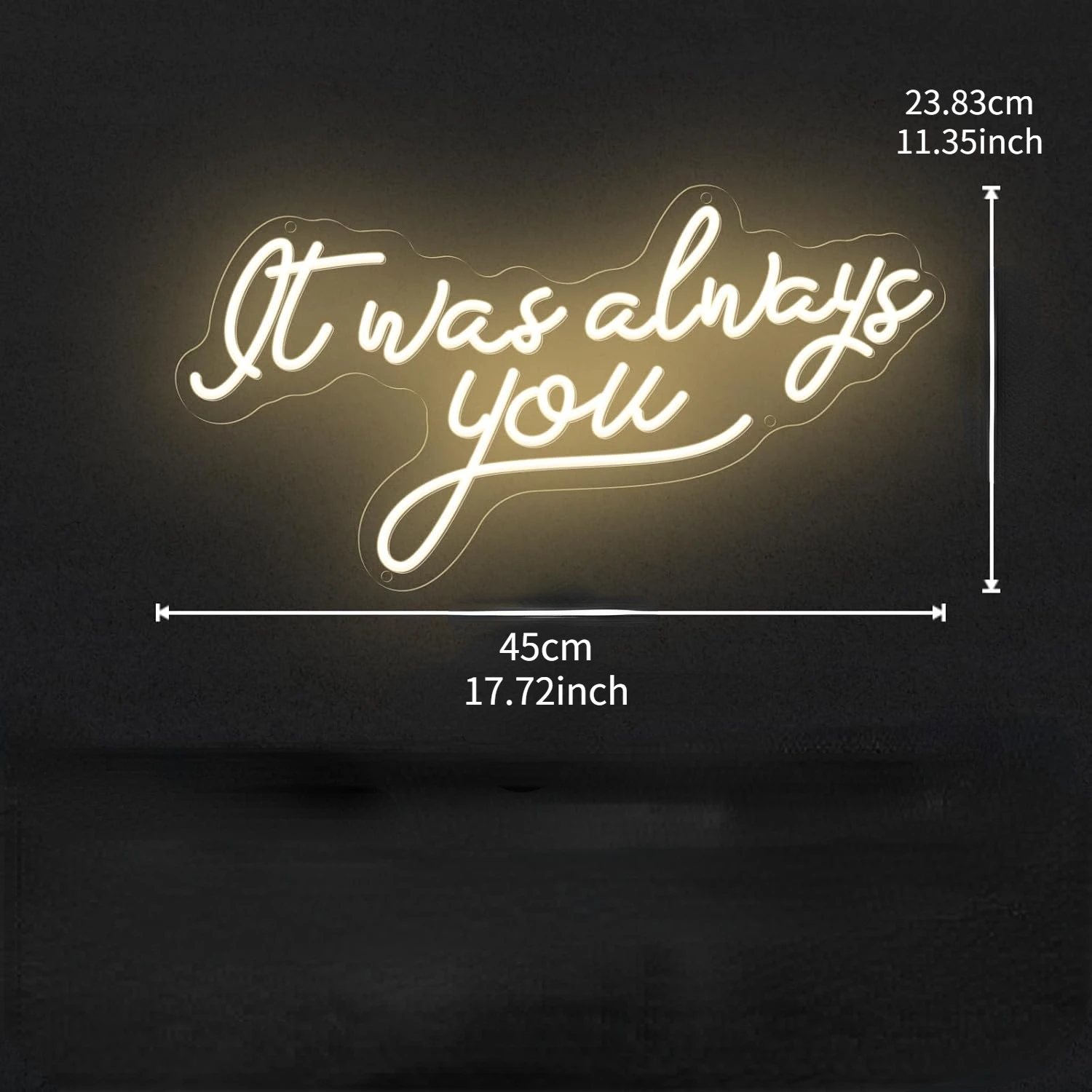 It Was Always You Neon Sign USB Dimmable LED Neon Light for Couples Anniversary Gift for Bedroom Wedding Home Wall Art Decor