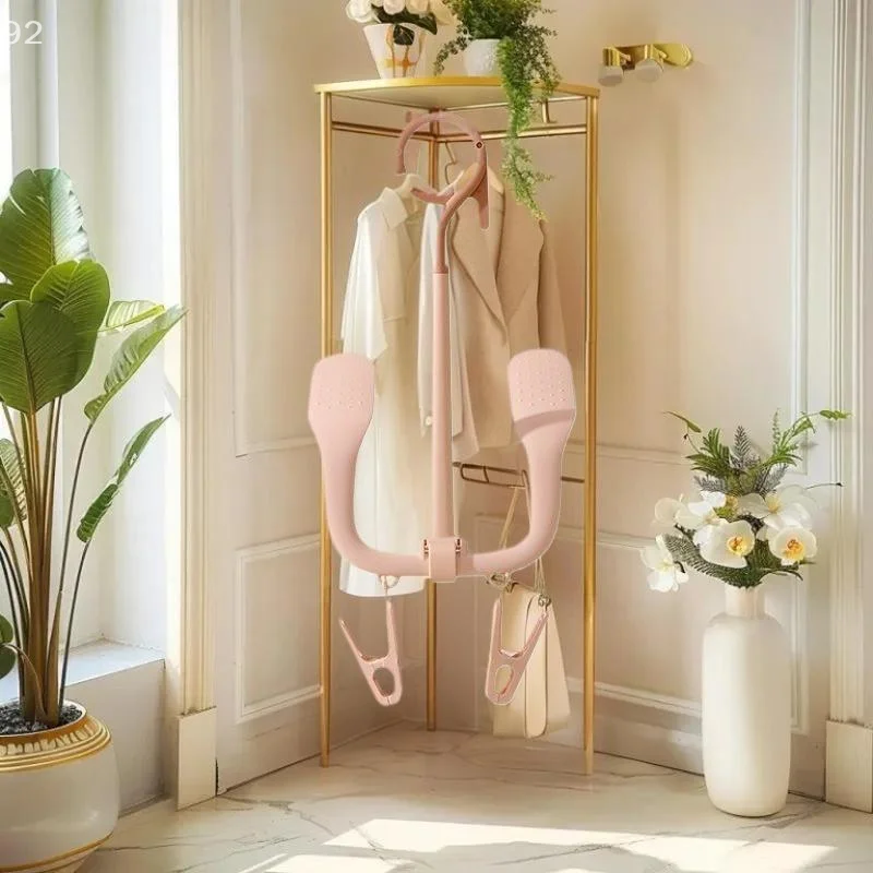 رف تجفيف الأحذية الدوار ذو الخطاف المزدوج للاستخدام المنزلي - حل مثالي مقاوم للرياح