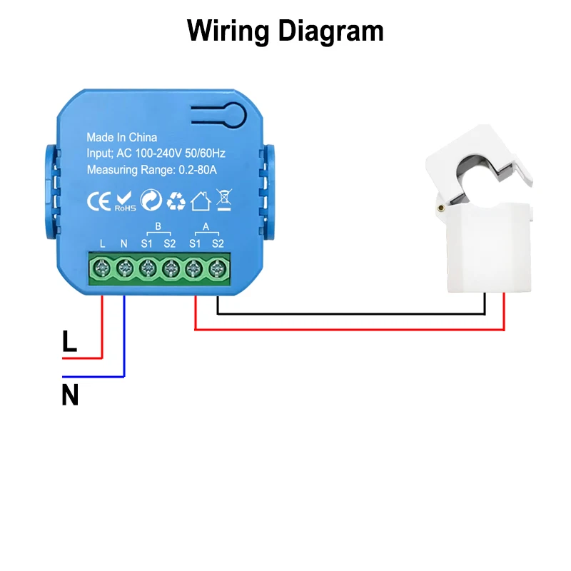 Intelligenter ZigBee Bidirektionaler Energiezähler 2-Kanal mit 80A Klemme App-Überwachung Solar Export- und Importleistung AC100V/240V – Detail 15