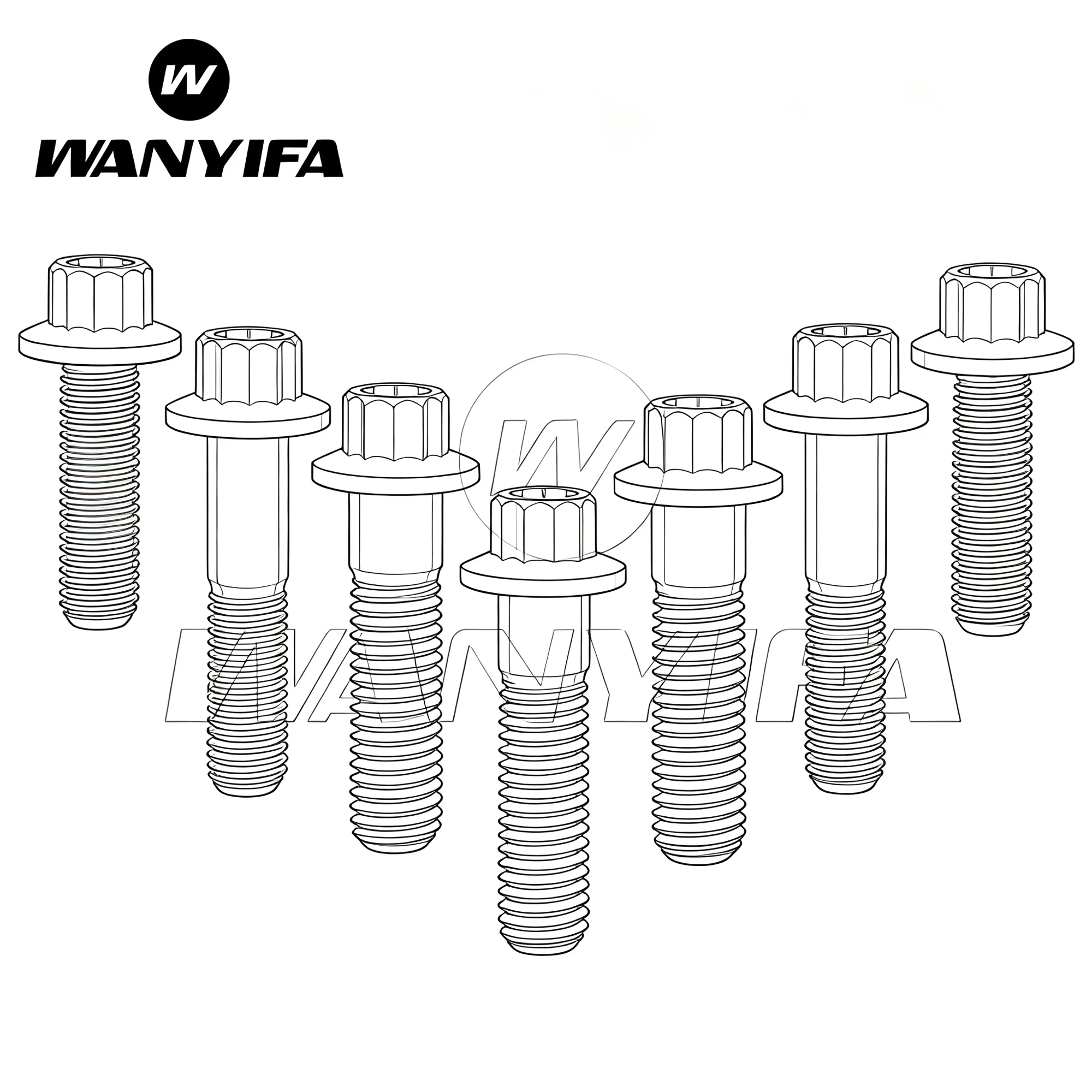 Wanyifa Titanium Bolt M7x24/32mm、M8x32mm  12 Points Screw for Automotive Wheel Conversion Parts
