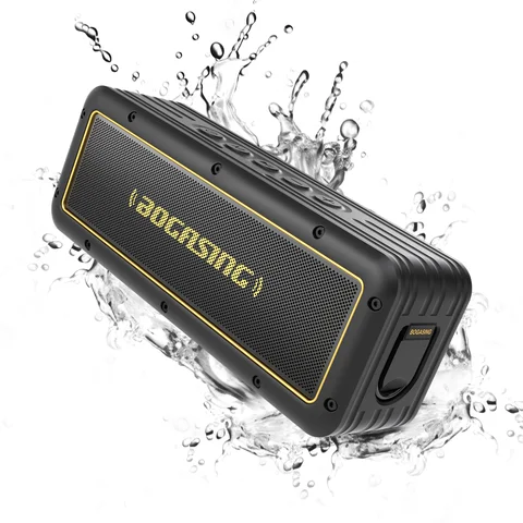 BOGASING G4 블루투스 스피커 50W, 24시간 재생 시간이 있는 딥 휴대용 스피커, 블루투스 5.3, 야외 무선 스피커, 진정한 무선 스테레오, 캠핑용 IPX7 방수, 내장 마이크, TF 카드 지원, Type-C AUX
