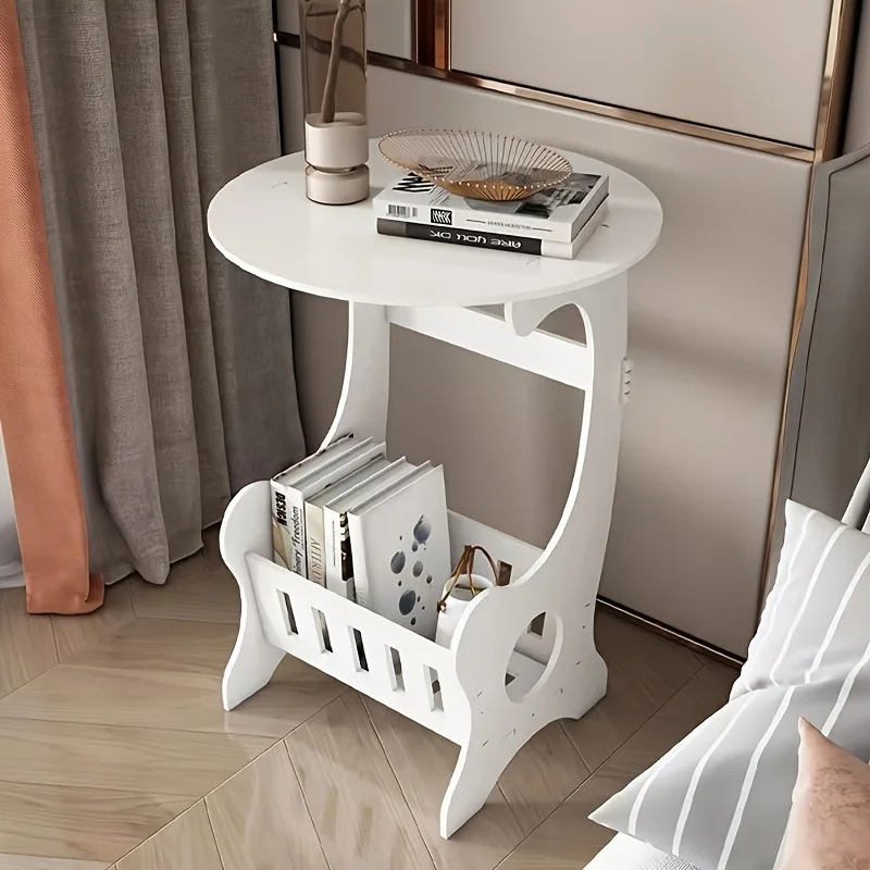 Multifunctional Bedside Table Storage Creative Mini Round Aesthetic Bed Side Table Plastic Living Room Mesita De Noche Furniture