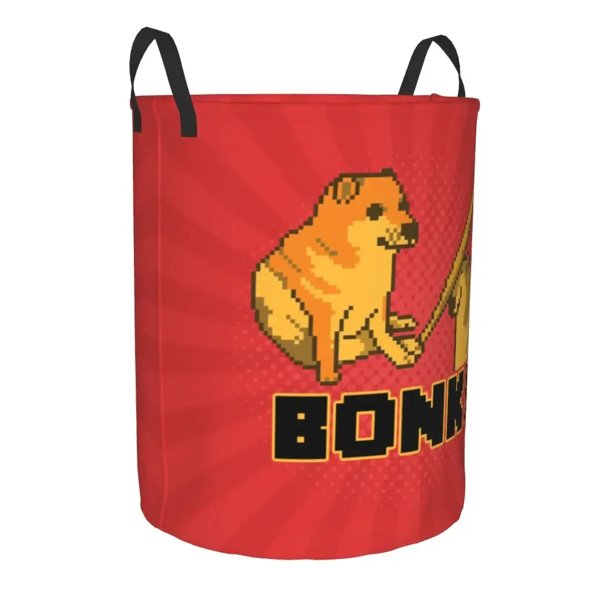 Cheems Bonk Meme Pixel Art Laundry Hamper Large Clothes Storage Basket Shiba Inu Dog Toys Bin Organizer for Nursery