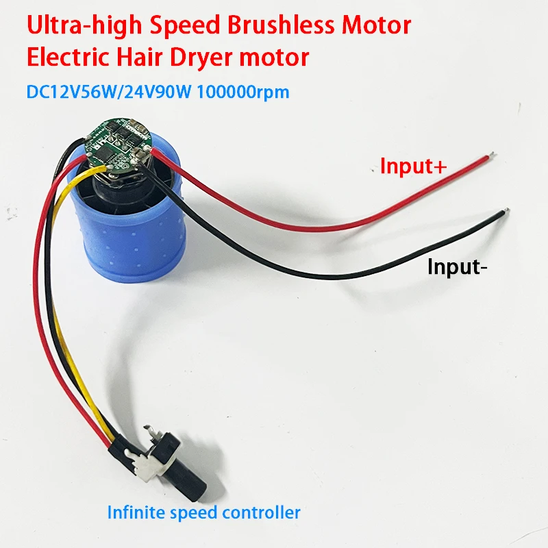 

DC 9V 12V 24V 100000RPM Ultra-high Speed BLDC 3-Phase Brushless Motor Equipped w/ driver CNC Aluminum Alloy Impeller Ducted Fan