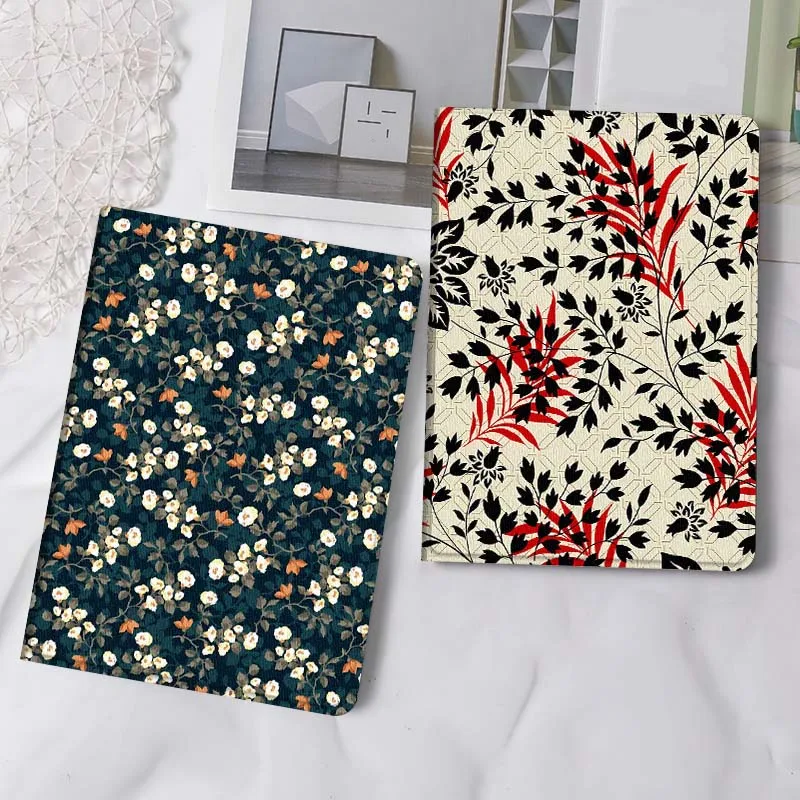 

White Flower Dark Background Tablet Case For Samsung Tab Galaxy S6 S11 A A7 A8 A9 A11 10.1 10.4 10.5 Plus Lite Gift