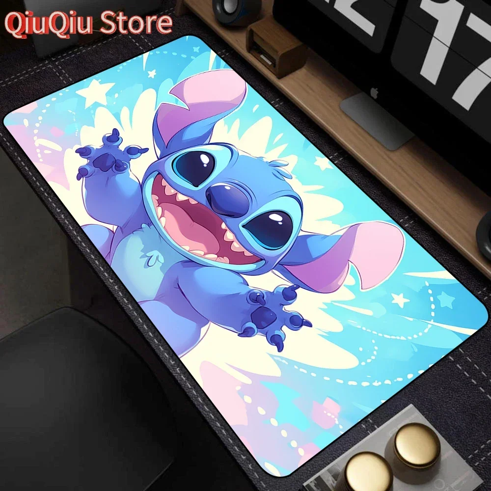 

Cute Anime Stitch Mousepad Locking Edge Non-slip Mouse Pad HD Printing Computer Gamers Mausepad XXL Keyboard E-Sports Deskmat