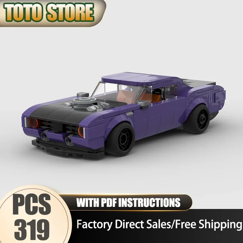 Moc Building Bricks Modular 1970 Cuda Speed Champions Cars Model Technology Modular Sports Car locks Christmas Set DIY Toy Gifts