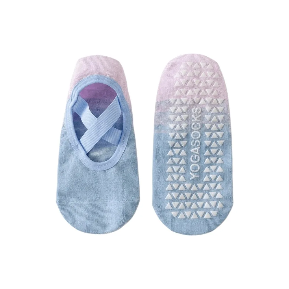 Fashion Non-Slip Gradient Silicone Yoga Socks Patchwork Breathable Fitness PilatesSocks Sweat-Absorbent Soft Floor Socks Sports