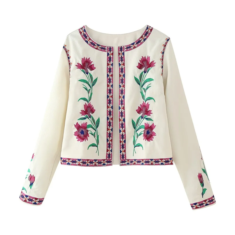 2024 RARF autumn new style European and American style loose and fashionable embroidered long sleeved shirt jacket