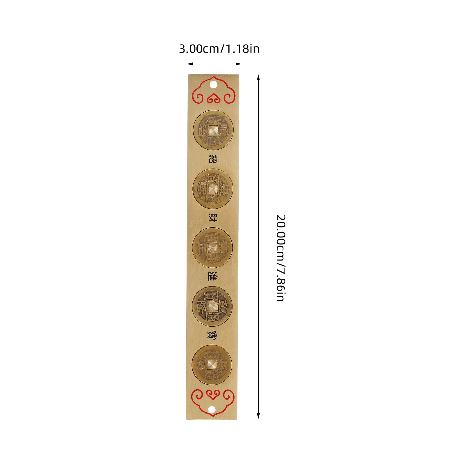 Delicate Brass Chinese Traditional Ruler Emperor Portable Precision Measuring Tool for Art Studio Home Decor Office