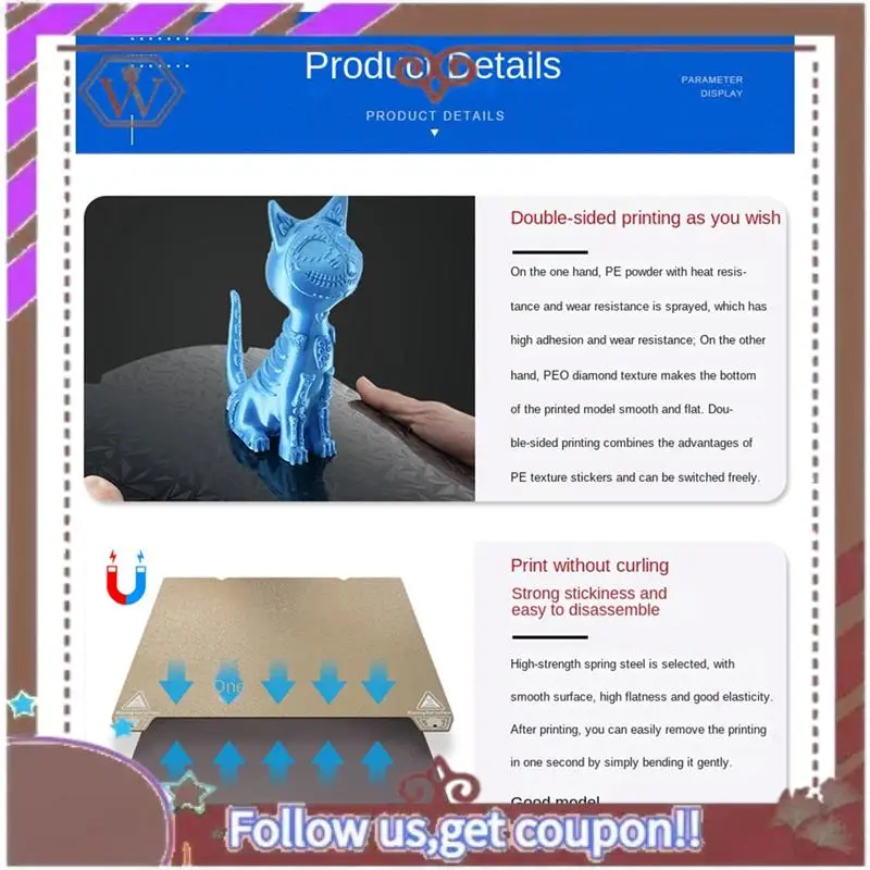 ABBG-For Ender-3 /End-5 S1/K1 بناء لوحة مرنة PEI PET 235 مللي متر ورقة طلاء مزدوج الجوانب Hotend ثلاثية الأبعاد قطع غيار الطابعة