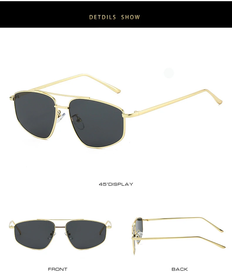 Männer Sonnenbrille Metall Rahmen Quadrat Sonnenbrille Pilot Punk frauen Gläser UV400 Outdoor Fahren Angeln Augenschutz Sonnenbrille – Detail 8