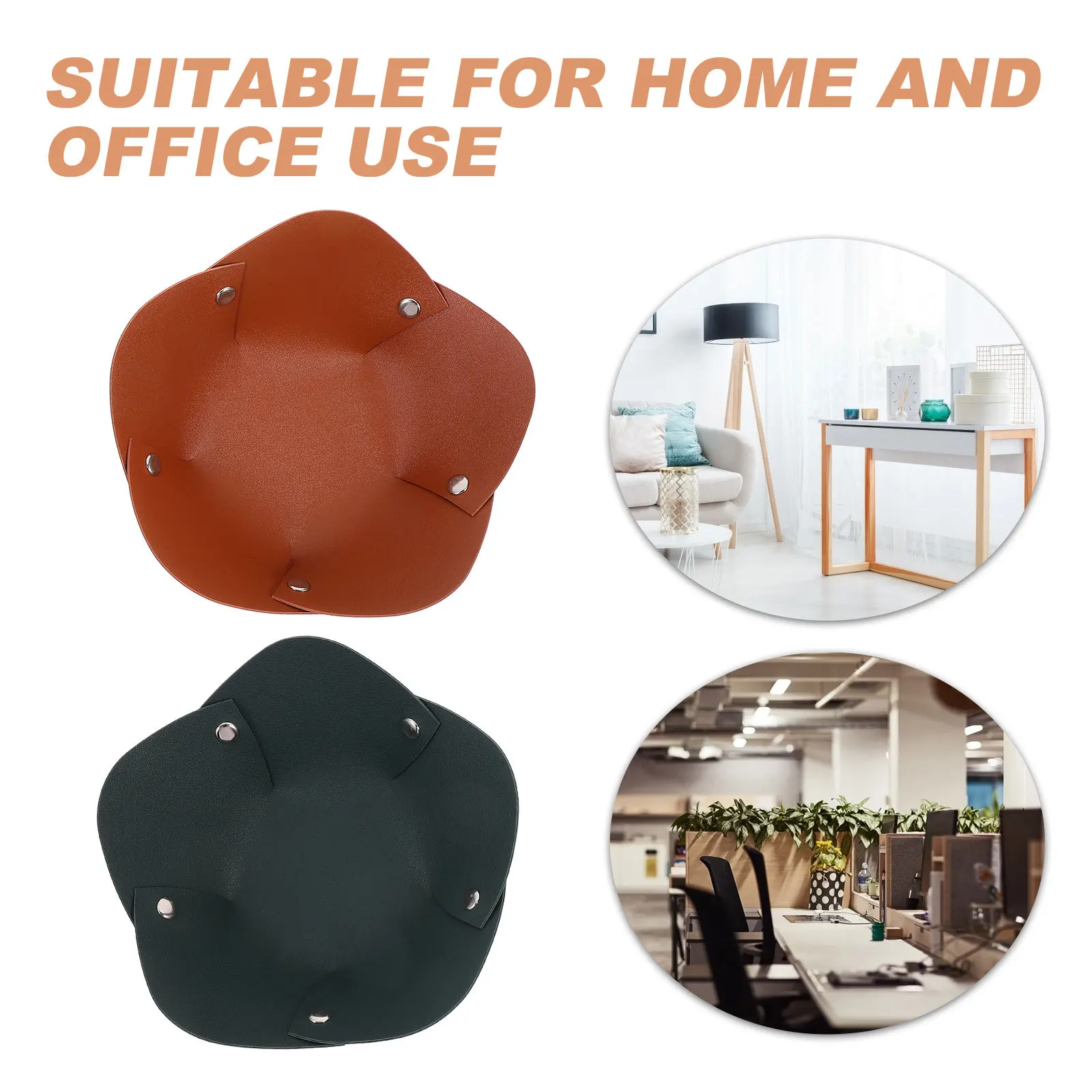 

2Pcs Jewelry Tray Organizer Stylish Key Bowl Foldable Design for Vanity Entryway Table Trinket Holder Aesthetic Desk