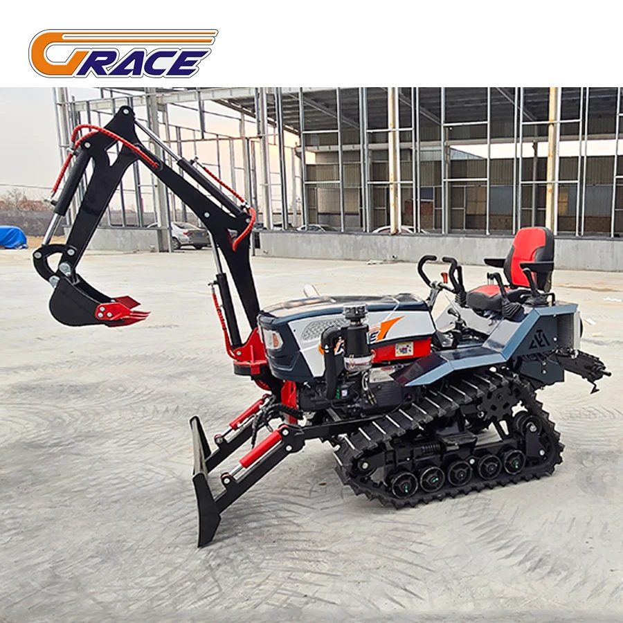 Ce Euro5 Farm 25hp 35hp 50hp 80hp جرارات زراعية للبيع اختياري ذراع الحفار الأمامي والحراثة الدوارة الخلفية