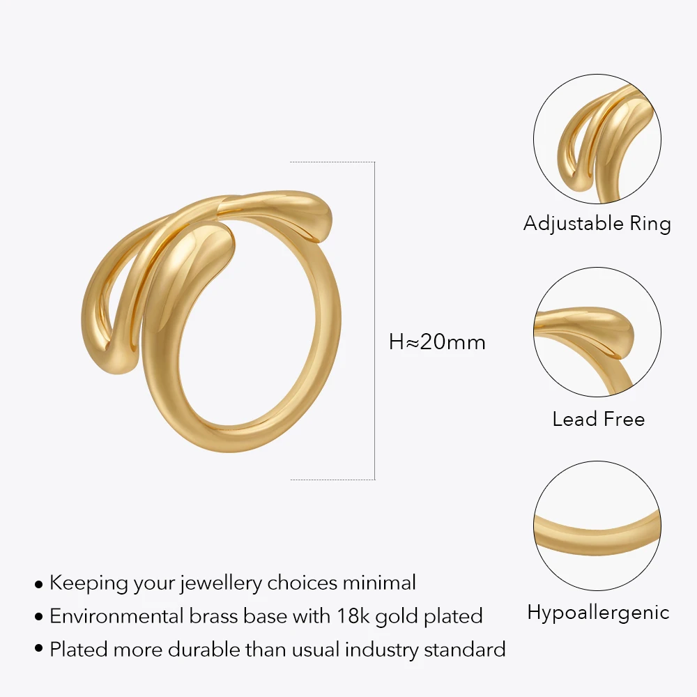 ENFASHION Anillos Mujer Irregular Knot Adjustable Ring For Women  Gold Color Fashion Jewelry Rings Simple Office Dropship 234201