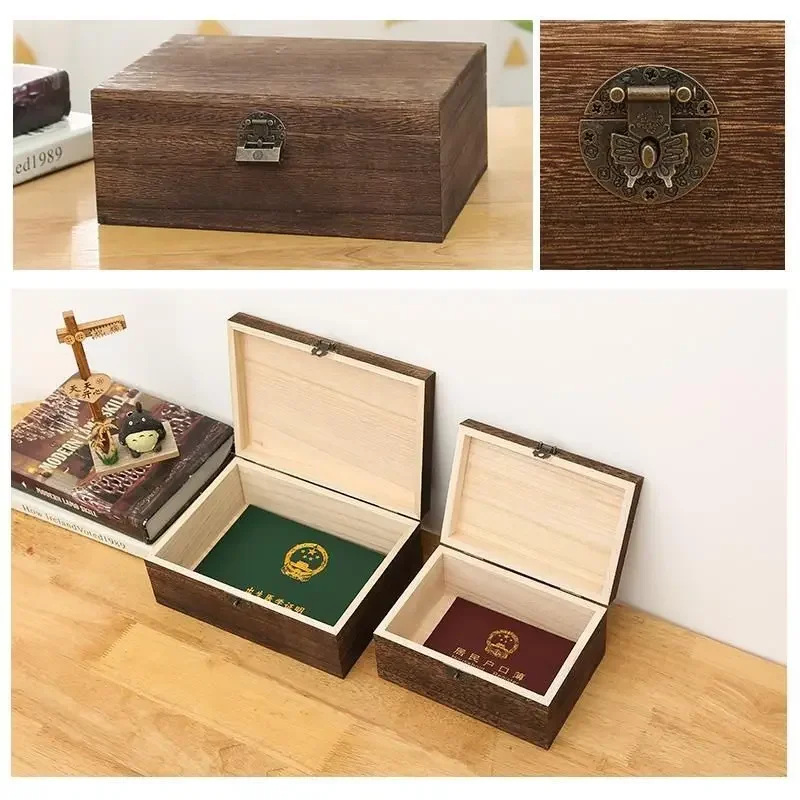 Japanese paulownia storage box, home desktop sundries, small items sorting, storage box, solid wood with lock packaging gift box