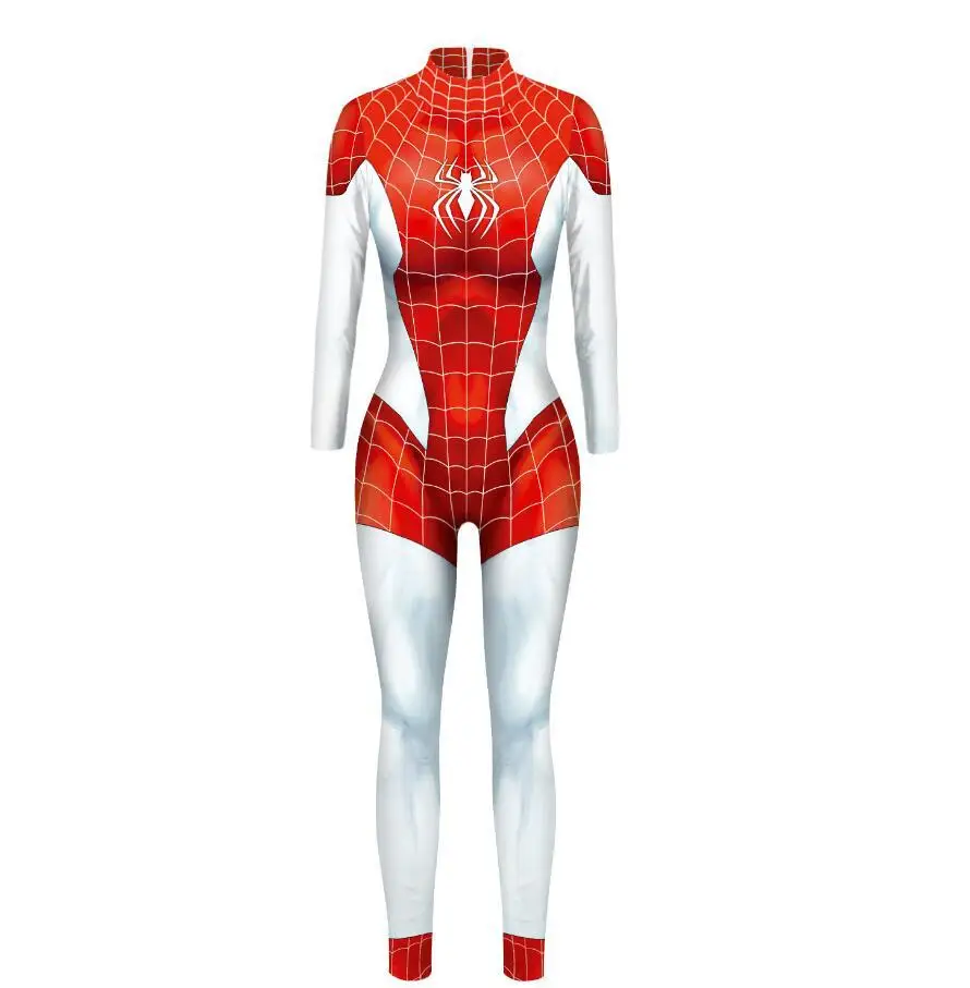 Spiderman Cosplay donna Sexy Zentai Suit Spandex body supereroe SPIDERMAN Costume Halloween Carnival Fancy Dress tuta