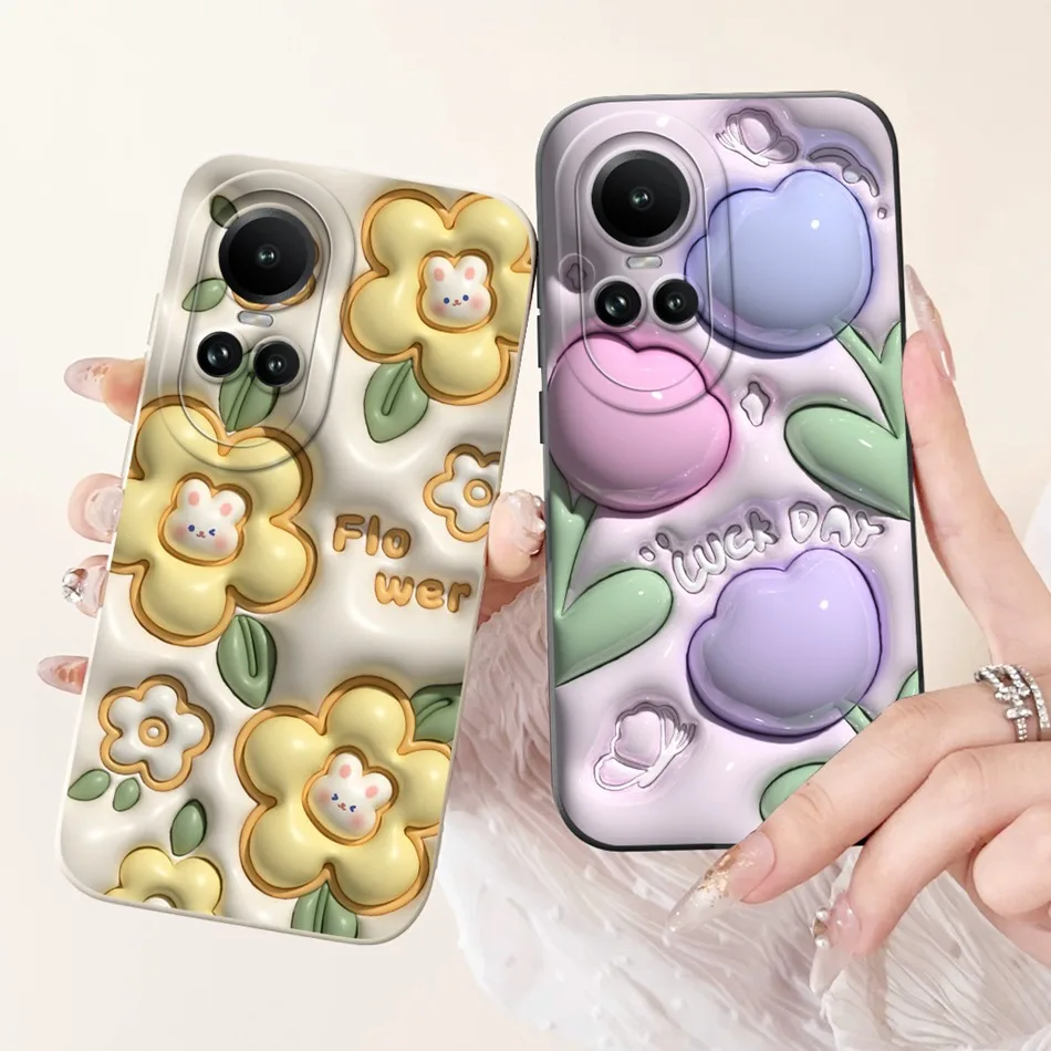 For OPPO Reno10 Case Reno10 Pro 5G Reno 10 10Pro CPH2525 CPH2531 Cute Panda Rabbit Cartoon Soft Silicone Shockproof Phone Cases