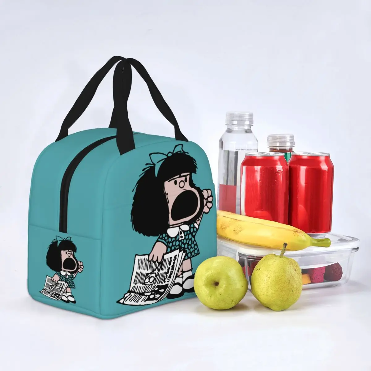 Mafalda Protesting Insulated Lunch Bag Large Meal Container Cooler Bag Tote Lunch Box Office Picnic Food Bag