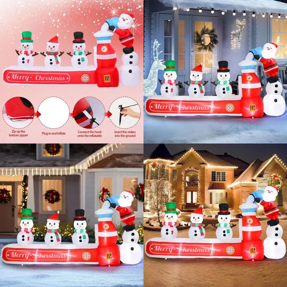 

7-Foot Inflatable Snowman with LED Lights for Outdoor Christmas Decor and Holiday Parties