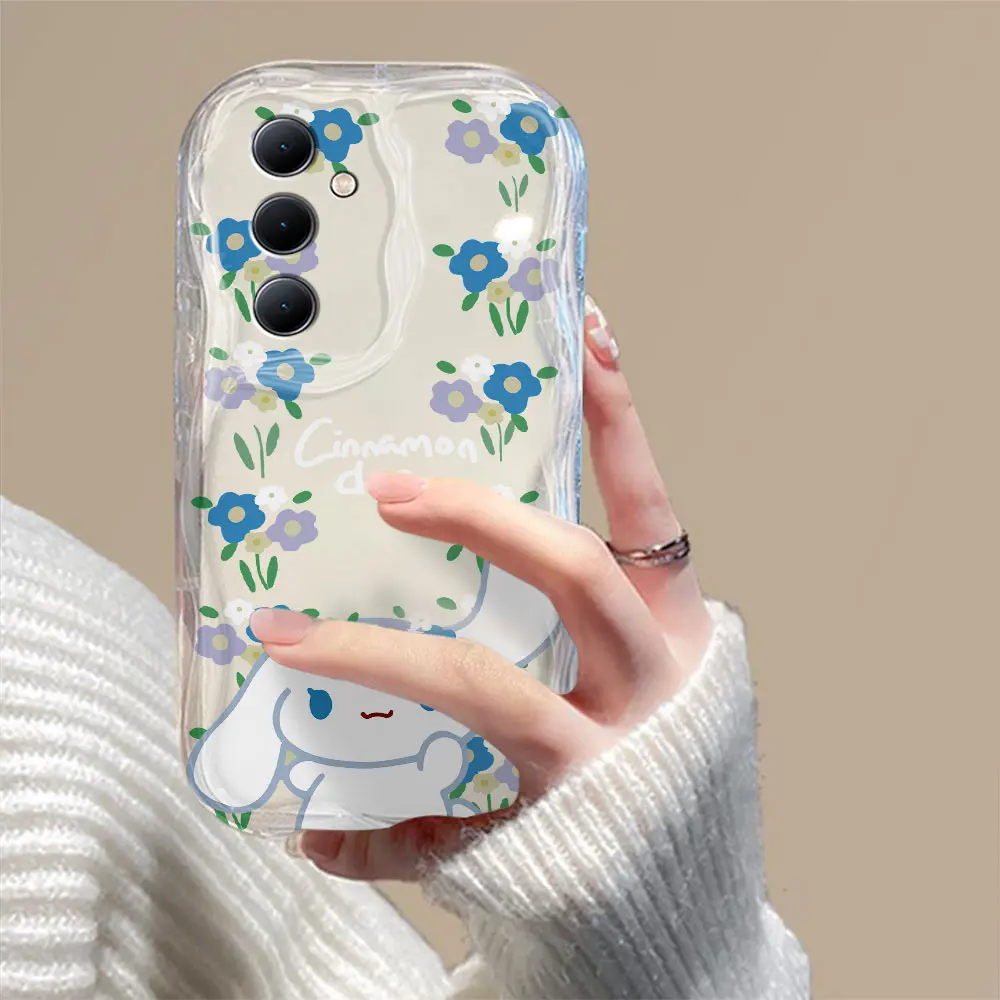 Sanrio Cinnamoroll 3D Wave Case For Samsung A73 A72 A71 A55 A54 A53 A35 A34 A33 A25 A24 A23 A15 A14 A13 A05 A04 A03 4G 5G Cover