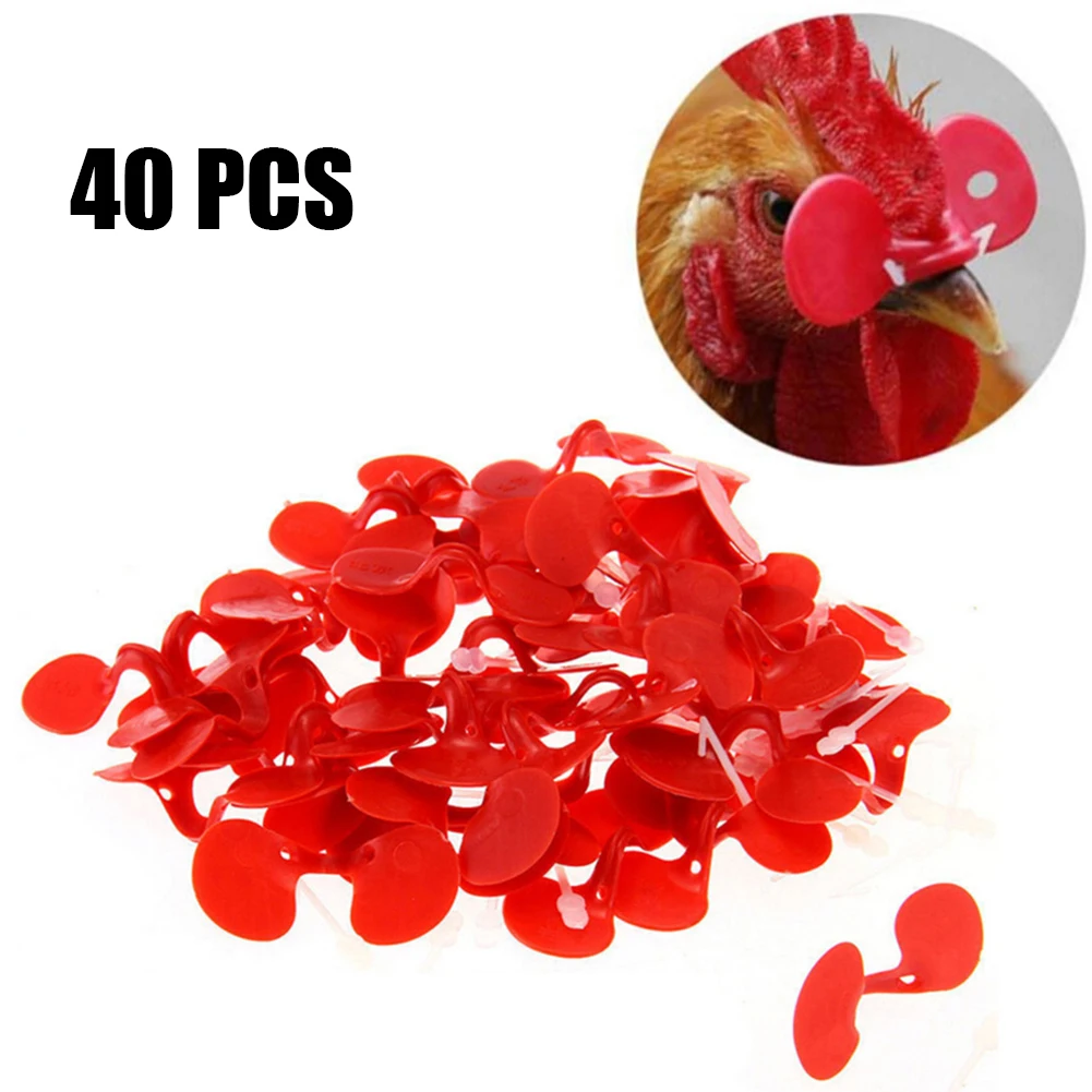 

40Pcs Boltfree Chicken Glasses Needlefree Antipecking Glasses Chicken Farm Chicken-Goggles Farm Antipecking Breeding Tools