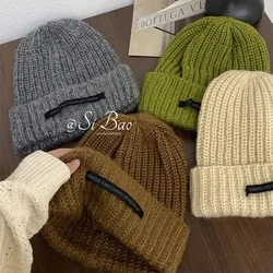 Big Head Circumference Wool Hat Unisex Winter Beanie Skullies Hat Women Knitted Bonnet Beanie Caps Men Warm Knit Pile Cap여름모자여자