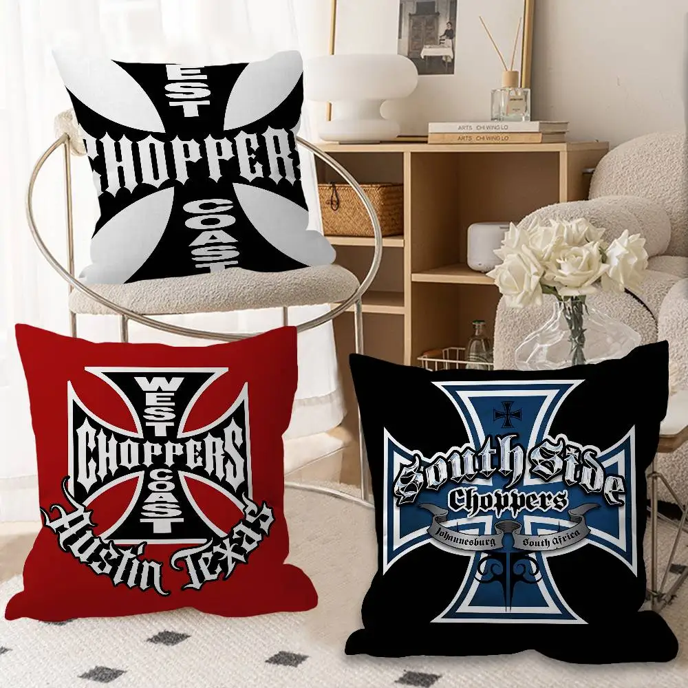 W-West Coast Choppers Cushion Cover Car Throw Pillow Case For Sofa Car Christmas Gift 40x40cm 45x45cm